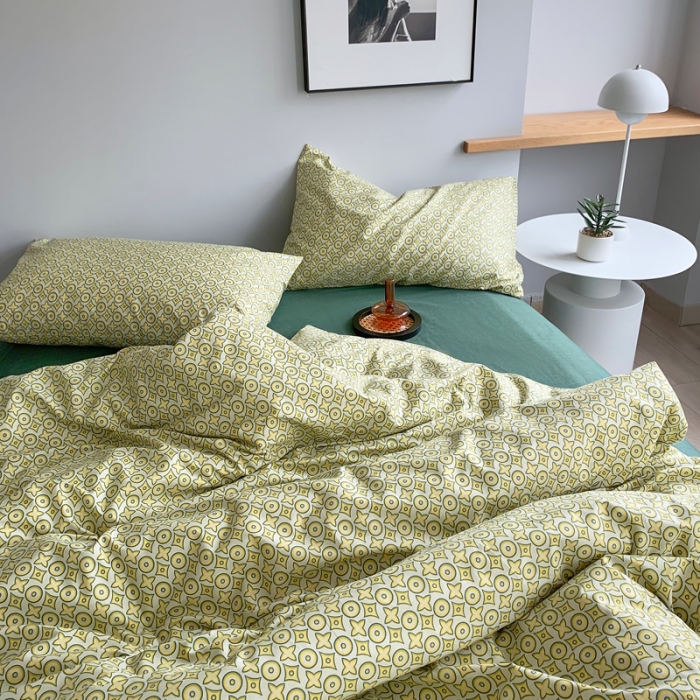 91家纺网 家纺一手货源 找家纺 怡家居 2021新款全棉轻奢四件套 清幽