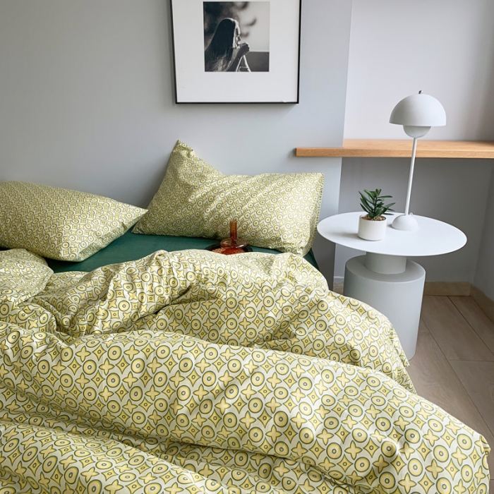 91家纺网 家纺一手货源 找家纺 怡家居 2021新款全棉轻奢四件套 清幽