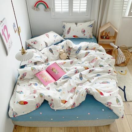 91家纺网 家纺一手货源 找家纺 怡家居 2021新款全棉卡通四件套 好多鱼