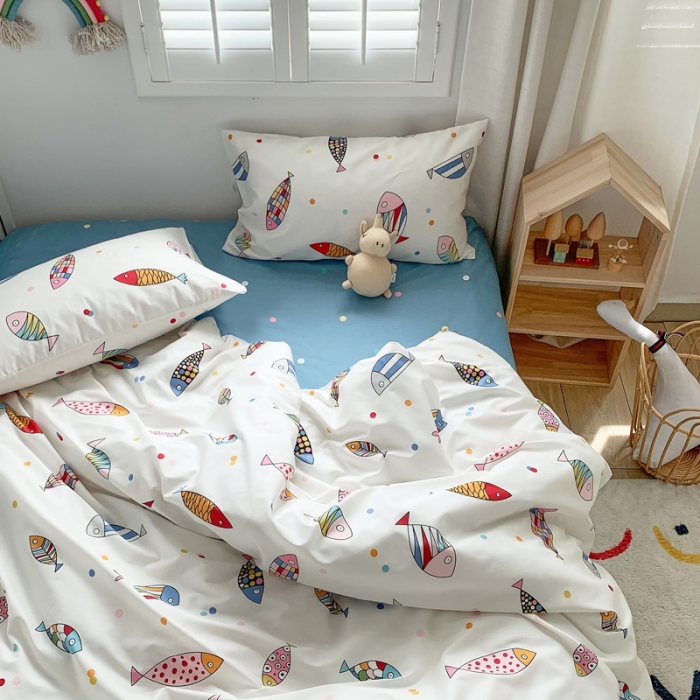 91家纺网 家纺一手货源 找家纺 怡家居 2021新款全棉卡通四件套 好多鱼