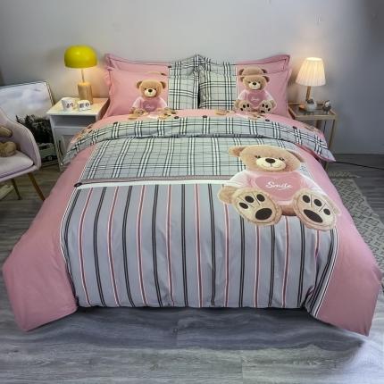 金爱家 2021新款大版磨毛卡通系列四件套 安妮宝贝