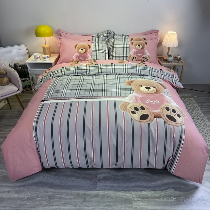 91家纺网 家纺一手货源 找家纺 金爱家 2021新款大版磨毛卡通系列四件套 安妮宝贝