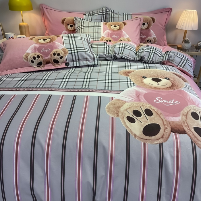 91家纺网 家纺一手货源 找家纺 金爱家 2021新款大版磨毛卡通系列四件套 安妮宝贝