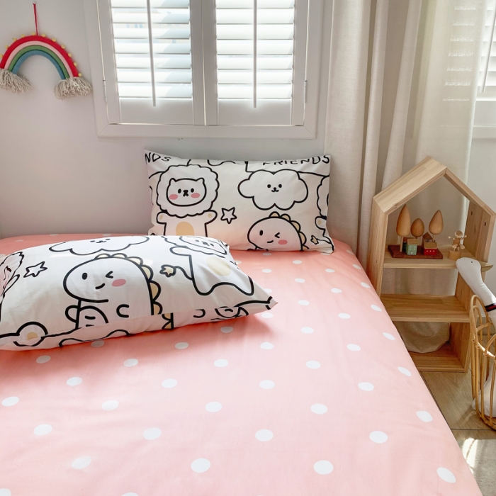 91家纺网 家纺一手货源 找家纺 怡家居 2021新款全棉卡通四件套 小粉熊