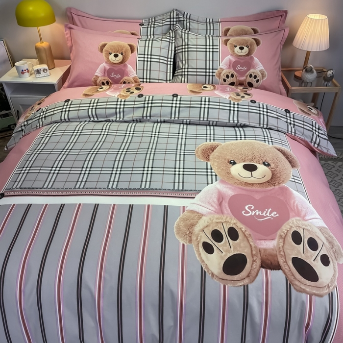 91家纺网 家纺一手货源 找家纺 金爱家 2021新款大版磨毛卡通系列四件套 安妮宝贝