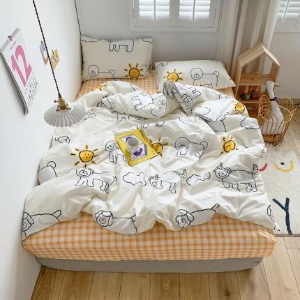 怡家居 2021新款全棉卡通四件套 小可爱