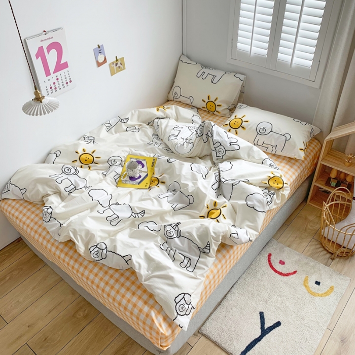 91家纺网 家纺一手货源 找家纺 怡家居 2021新款全棉卡通四件套 小可爱