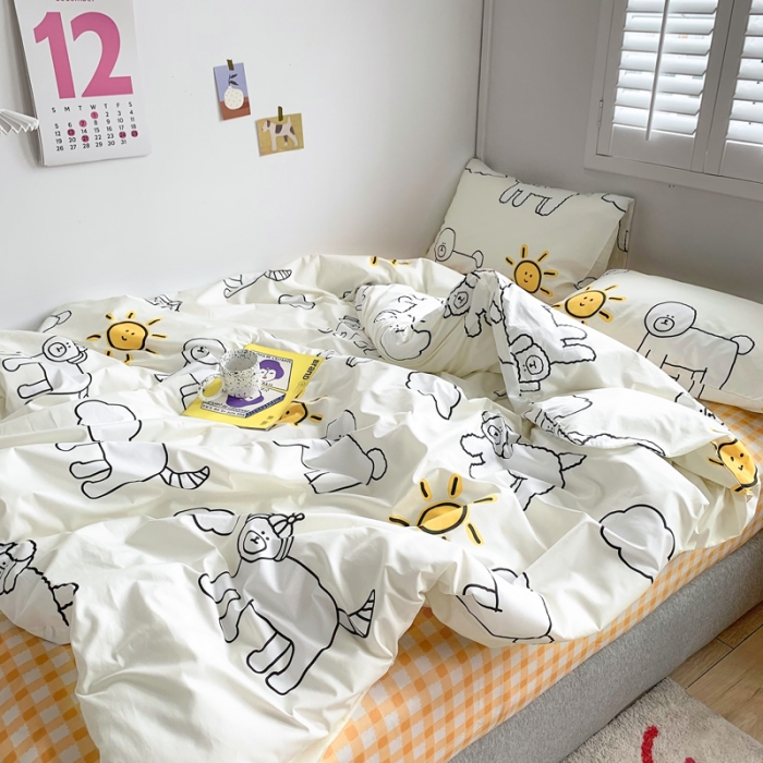91家纺网 家纺一手货源 找家纺 怡家居 2021新款全棉卡通四件套 小可爱