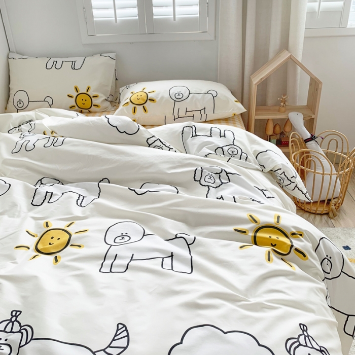 91家纺网 家纺一手货源 找家纺 怡家居 2021新款全棉卡通四件套 小可爱