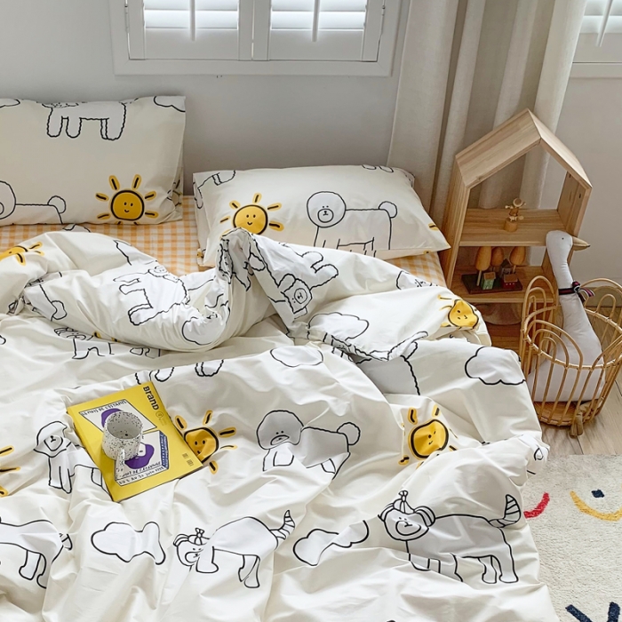 91家纺网 家纺一手货源 找家纺 怡家居 2021新款全棉卡通四件套 小可爱