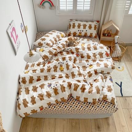 91家纺网 家纺一手货源 找家纺 怡家居 2021新款全棉卡通四件套 熊本熊