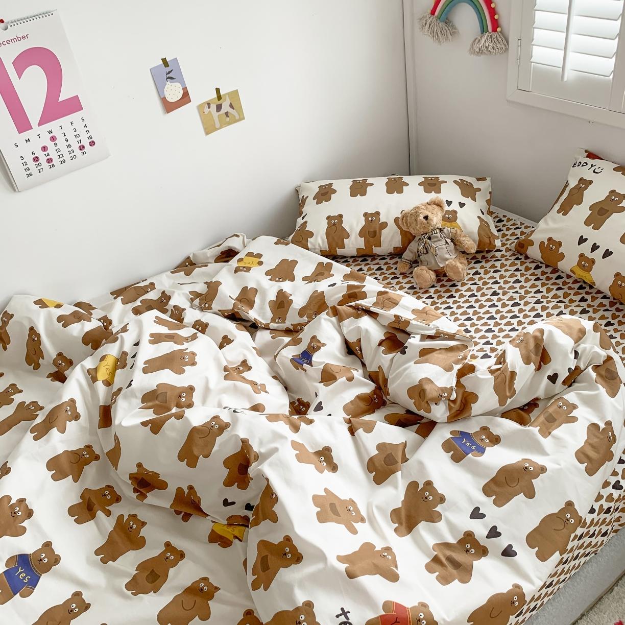 91家纺网 家纺一手货源 找家纺 怡家居 2021新款全棉卡通四件套 熊本熊