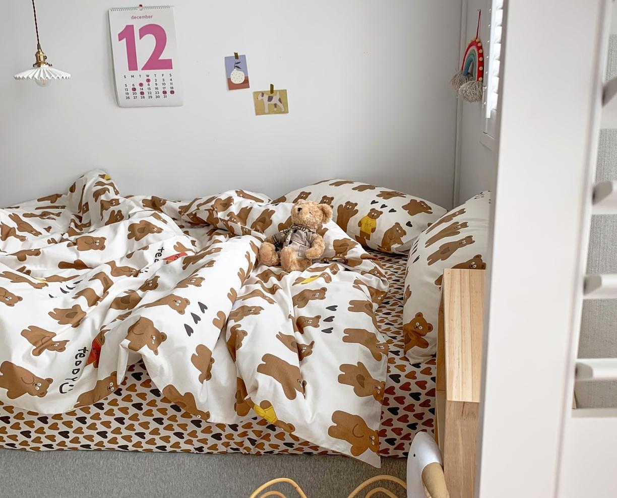 91家纺网 家纺一手货源 找家纺 怡家居 2021新款全棉卡通四件套 熊本熊