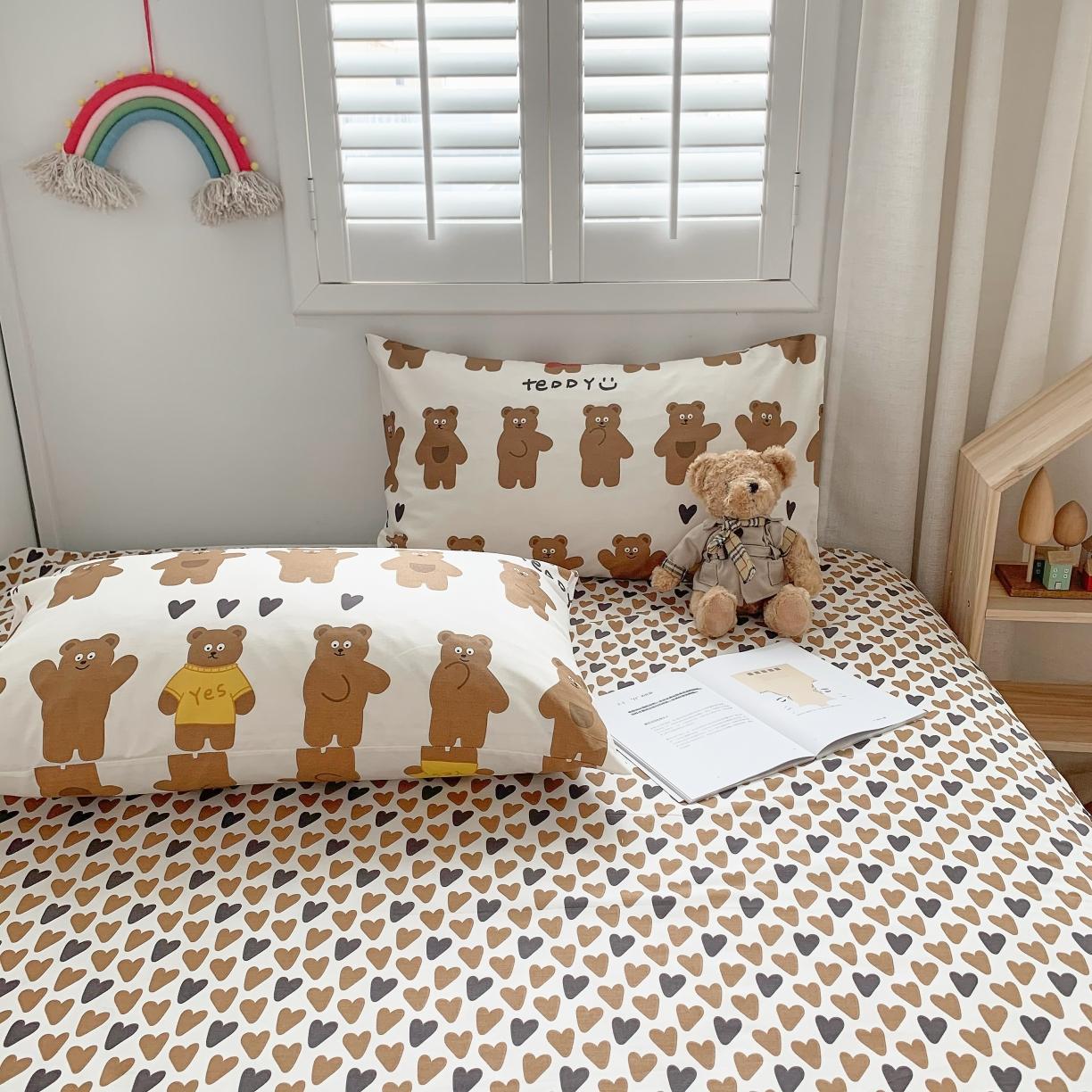 91家纺网 家纺一手货源 找家纺 怡家居 2021新款全棉卡通四件套 熊本熊