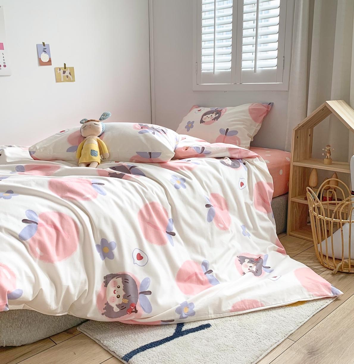 91家纺网 家纺一手货源 找家纺 怡家居 2021新款全棉卡通四件套 元气少女