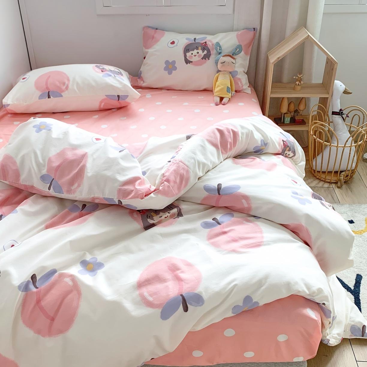 91家纺网 家纺一手货源 找家纺 怡家居 2021新款全棉卡通四件套 元气少女