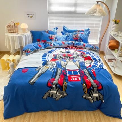 金爱家 2021新款大版磨毛卡通系列四件套 钢铁战士