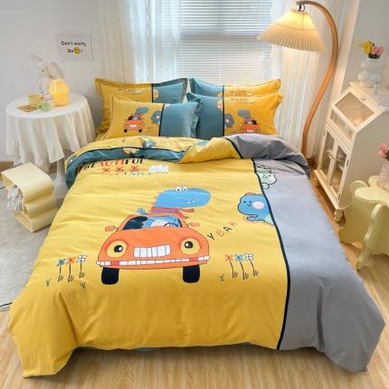 金爱家 2021新款大版磨毛卡通系列四件套 欢乐伙伴