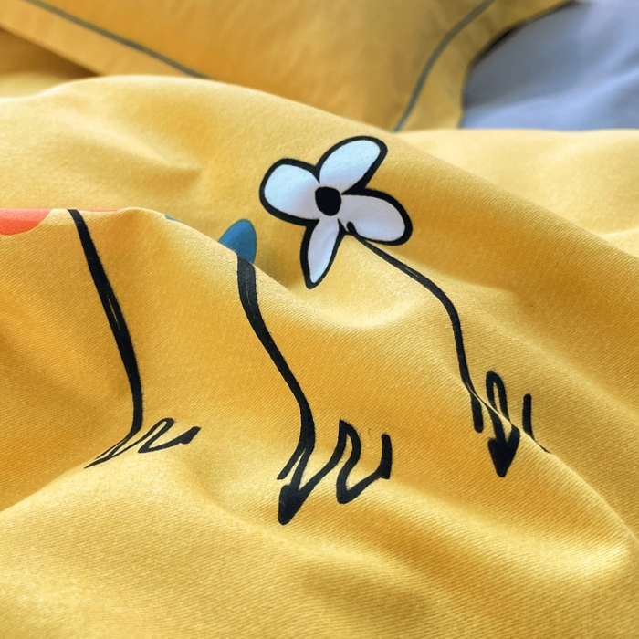 91家纺网 家纺一手货源 找家纺 金爱家 2021新款大版磨毛卡通系列四件套 欢乐伙伴