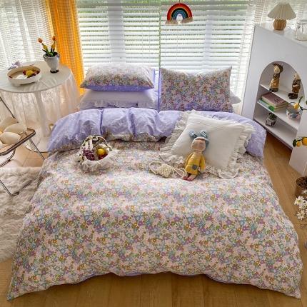 珺柔2021新款13070全棉印花四件套系列六 紫色花海