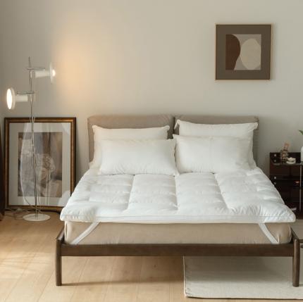 91家纺网 家纺一手货源 找家纺 寐眠 2021新款羽丝绒磨毛床垫 白色