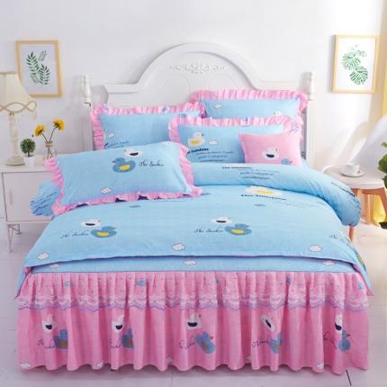 91家纺网 家纺一手货源 找家纺 （总）艾裙海床笠 2025新款韩版蕾丝床裙四件套