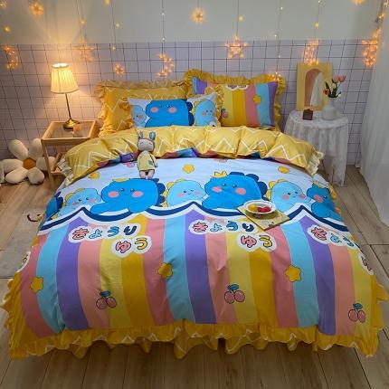 91家纺网 家纺一手货源 找家纺 （总）艾裙海床笠 2025新款乐卡棉亲肤韩版小清新四件套