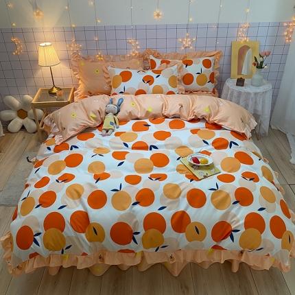 91家纺网 家纺一手货源 找家纺 （总）艾裙海床笠 2025新款乐卡棉亲肤韩版小清新四件套