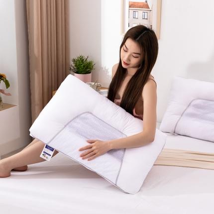 91家纺网 家纺一手货源 找家纺 （总）梦叶草全棉网面决明子透气枕头银边扁平定型低枕芯