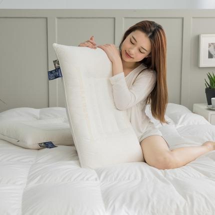 91家纺网 家纺一手货源 找家纺 总-梦叶草全棉枕头乳胶绗缝层乳胶功能磁石决明子护颈保健枕