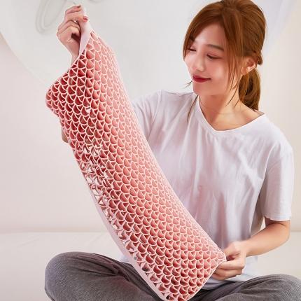 91家纺网 家纺一手货源 找家纺 梦叶草 2021新款TPE凉感果胶枕芯 粉色