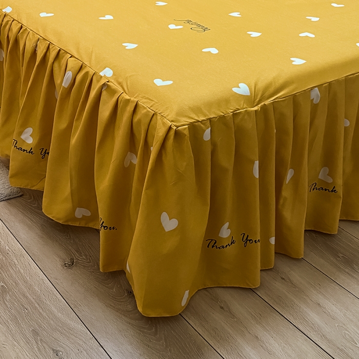 91家纺网 家纺一手货源 找家纺 艾裙海床笠 2025新款乐卡棉亲肤韩版小清新四件套雏菊之恋