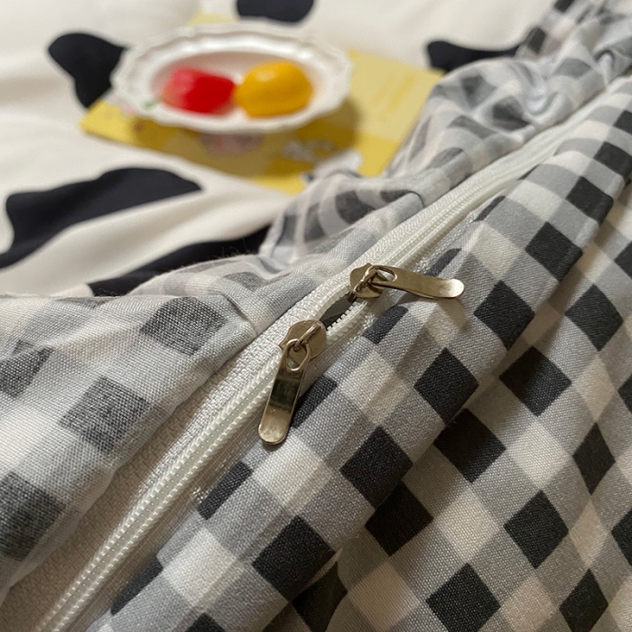 91家纺网 家纺一手货源 找家纺 艾裙海床笠 2025新款乐卡棉亲肤韩版小清新四件套奶牛