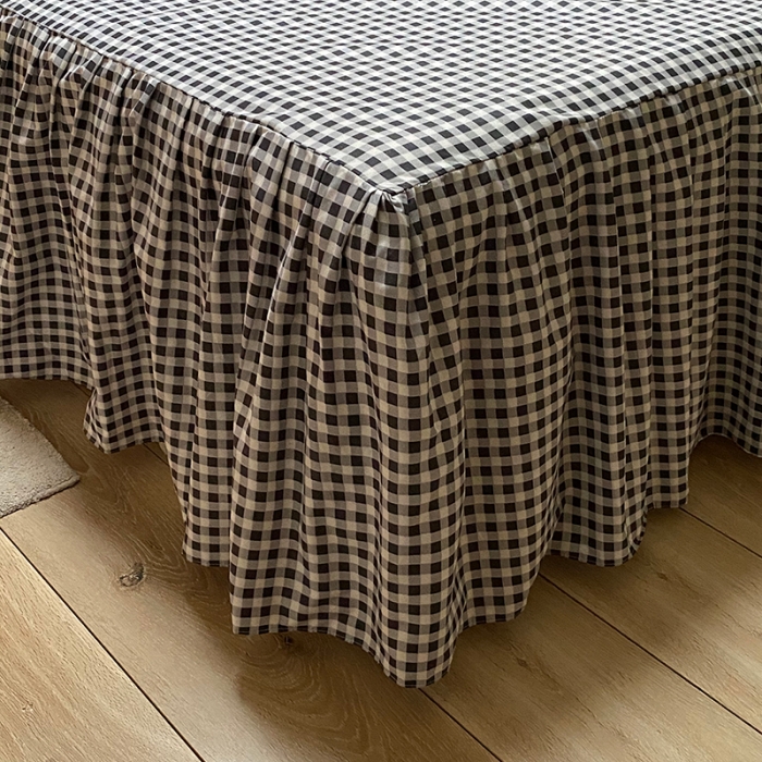 91家纺网 家纺一手货源 找家纺 艾裙海床笠 2025新款乐卡棉亲肤韩版小清新四件套奶牛