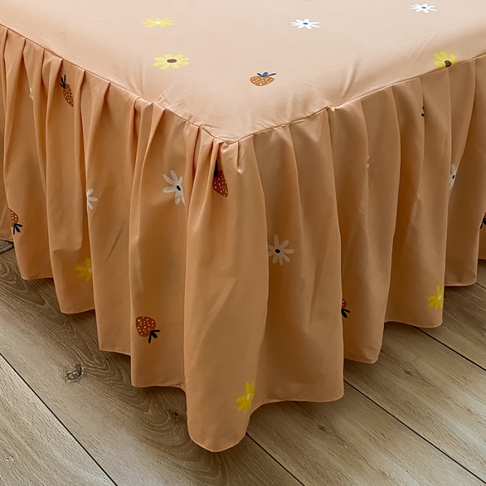 91家纺网 家纺一手货源 找家纺 艾裙海床笠 2025新款乐卡棉亲肤韩版小清新四件套微微花海