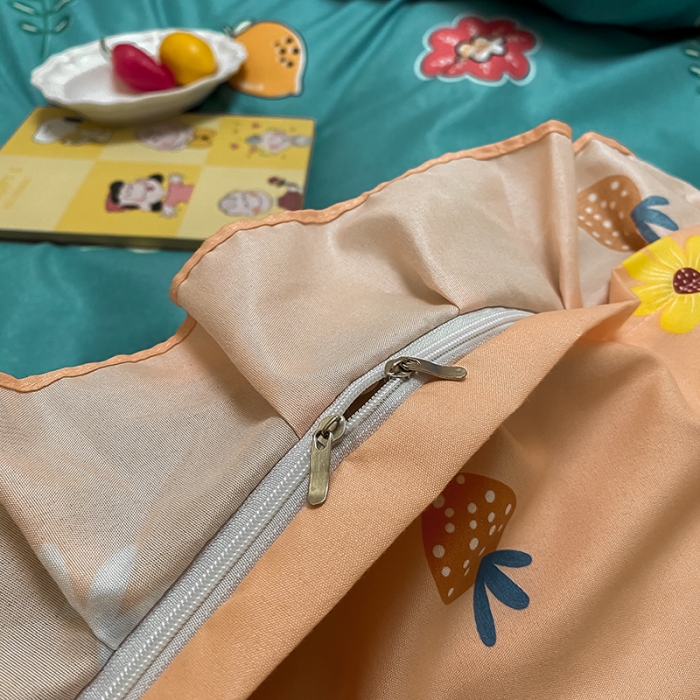 91家纺网 家纺一手货源 找家纺 艾裙海床笠 2025新款乐卡棉亲肤韩版小清新四件套微微花海