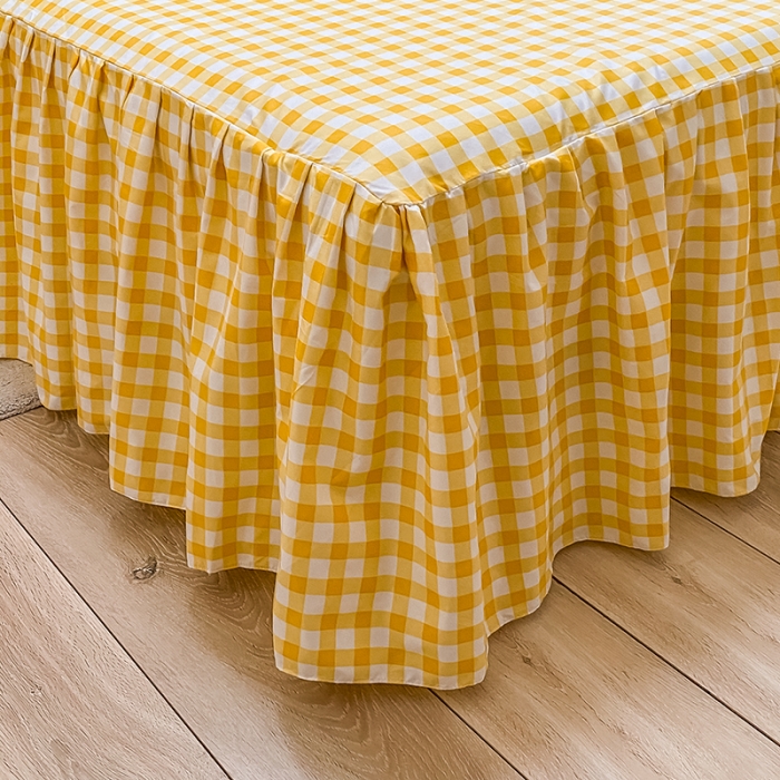 91家纺网 家纺一手货源 找家纺 艾裙海床笠 2025新款乐卡棉亲肤韩版小清新四件套向阳花开