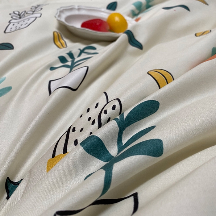 91家纺网 家纺一手货源 找家纺 艾裙海床笠 2025新款乐卡棉亲肤韩版小清新四件套小清新