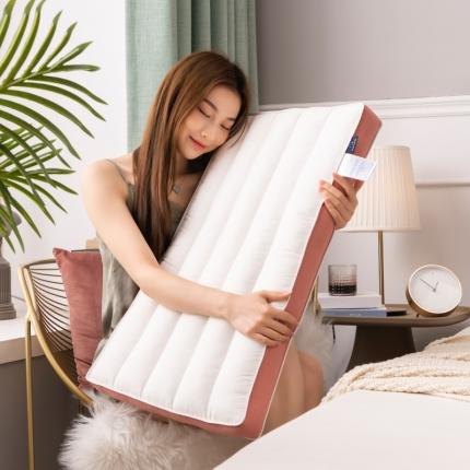 91家纺网 家纺一手货源 找家纺 梦叶草2021新款全棉简约三色纤柔枕芯 水绿