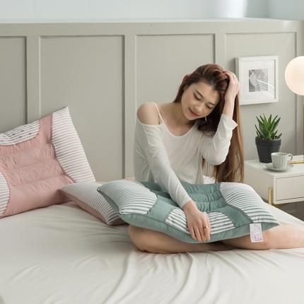 91家纺网 家纺一手货源 找家纺 （总）梦叶草 全棉60贡缎锦绣半圆磁石决明子枕芯护颈保健枕头