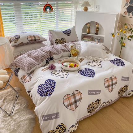 91家纺网 家纺一手货源 找家纺 （总）珺柔2021新款13070全棉印花四件套系列六