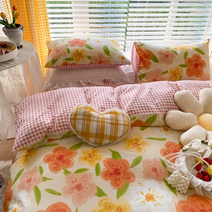 91家纺网 家纺一手货源 找家纺 （总）珺柔2021新款13070全棉印花四件套系列六