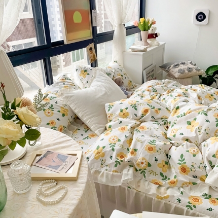 91家纺网 家纺一手货源 找家纺 坚果摄影   小清新四件套实拍