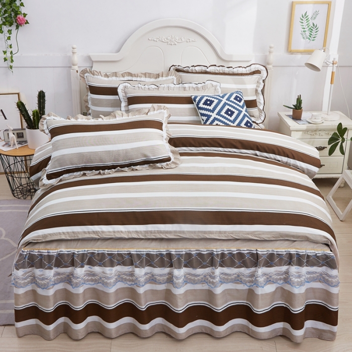 91家纺网 家纺一手货源 找家纺 艾裙海床笠 2025新款韩版蕾丝床裙四件套裸婚时代