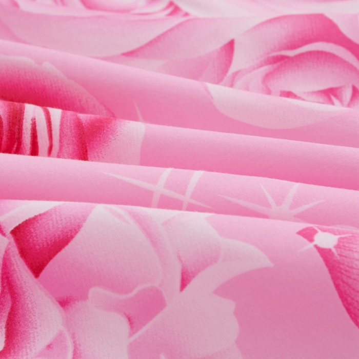 91家纺网 家纺一手货源 找家纺 艾裙海床笠 2025新款韩版蕾丝床裙四件套玫瑰情缘-红