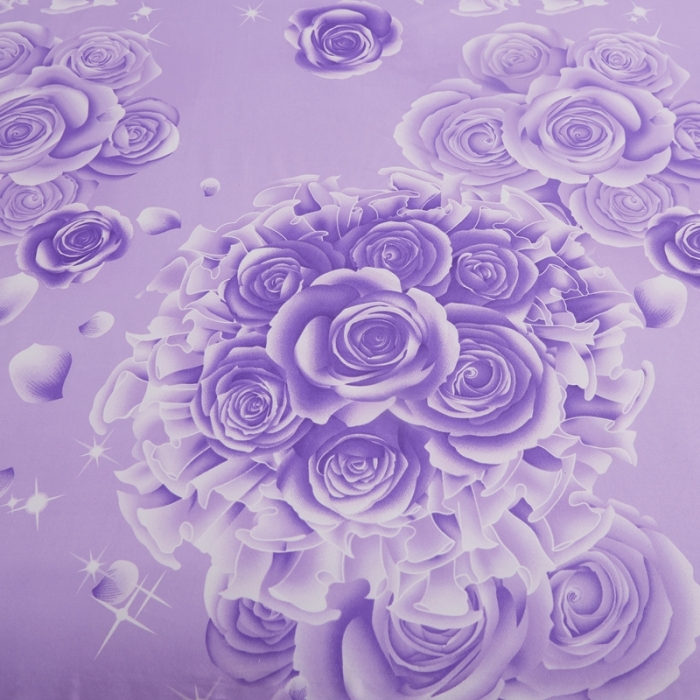 91家纺网 家纺一手货源 找家纺 艾裙海床笠 2025新款韩版蕾丝床裙四件套玫瑰情缘-紫