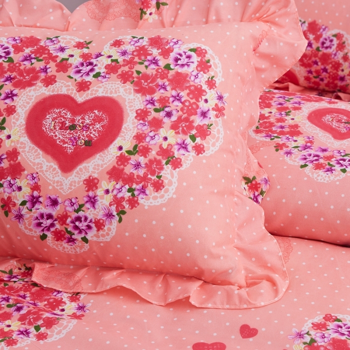 91家纺网 家纺一手货源 找家纺 艾裙海床笠 2025新款韩版蕾丝床裙四件套甜蜜蜜