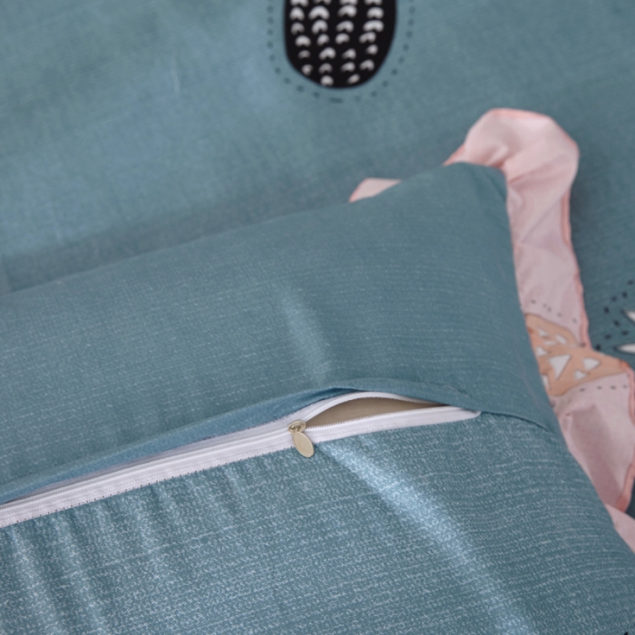 91家纺网 家纺一手货源 找家纺 艾裙海床笠 2025新款韩版蕾丝单床裙菠萝蜜-蓝