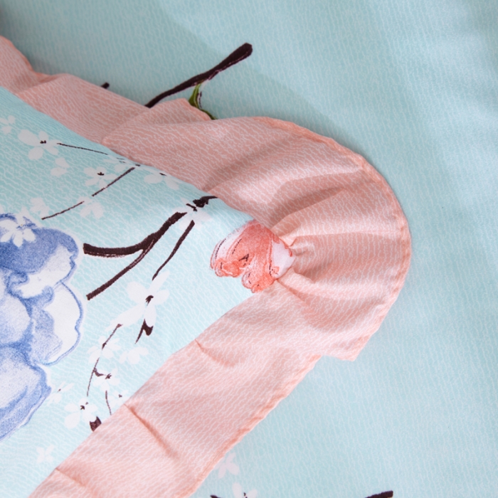 91家纺网 家纺一手货源 找家纺 艾裙海床笠 2025新款韩版蕾丝单床裙纷飞花语-绿