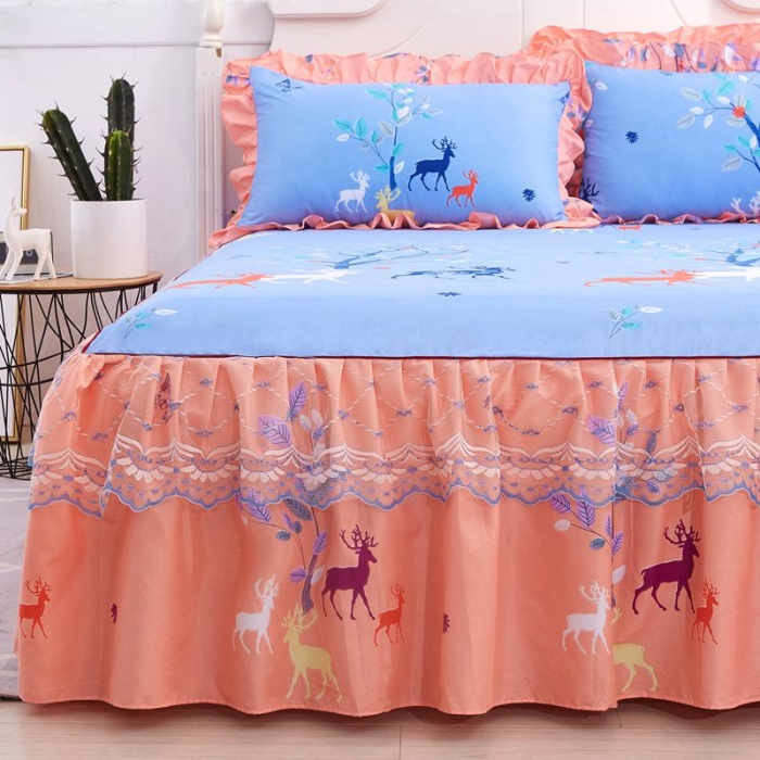 91家纺网 家纺一手货源 找家纺 艾裙海床笠 2025新款韩版蕾丝单床裙好伙伴